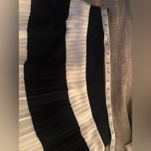 J Crew Factory Navy and Ivory Pleated Skirt - Picture 10 of 10